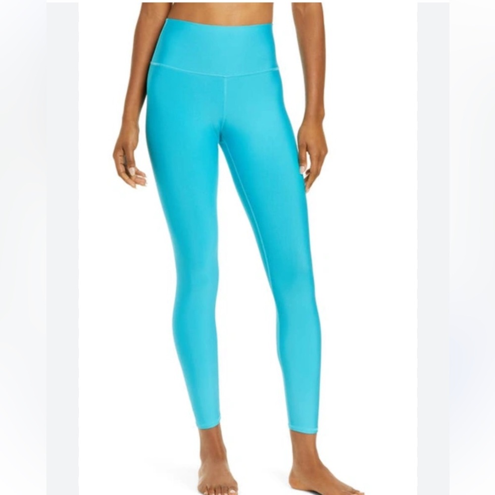 ALO Yoga neon sea blue green Leggings used condition size small